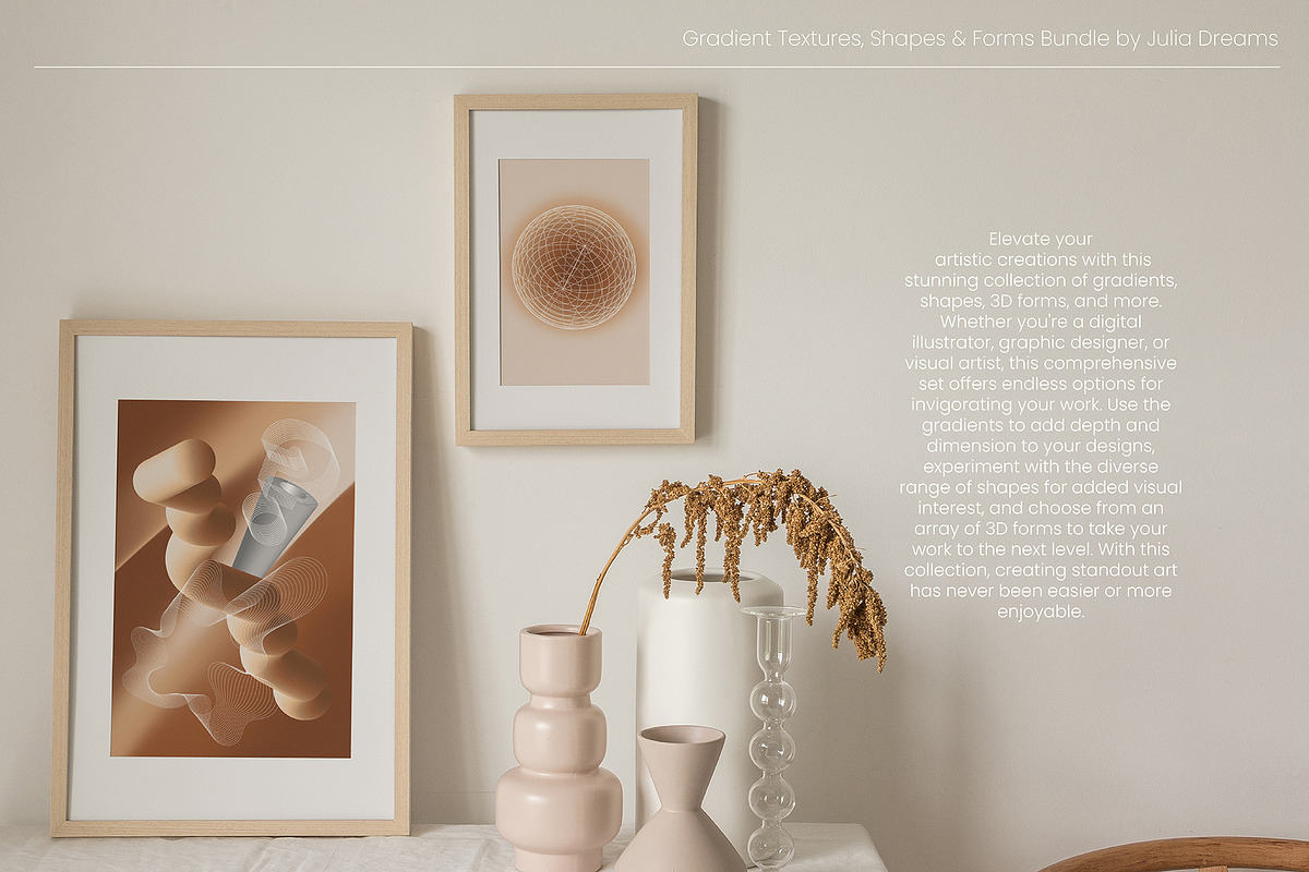 Gradient Textures Shapes 3D Objects, an Object Graphic by Julia Dreams (Photo 2 of 23)
