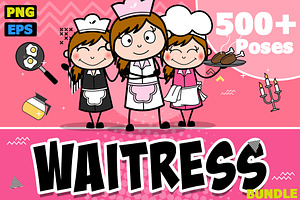 Waitress ~ Cartoon Character Set