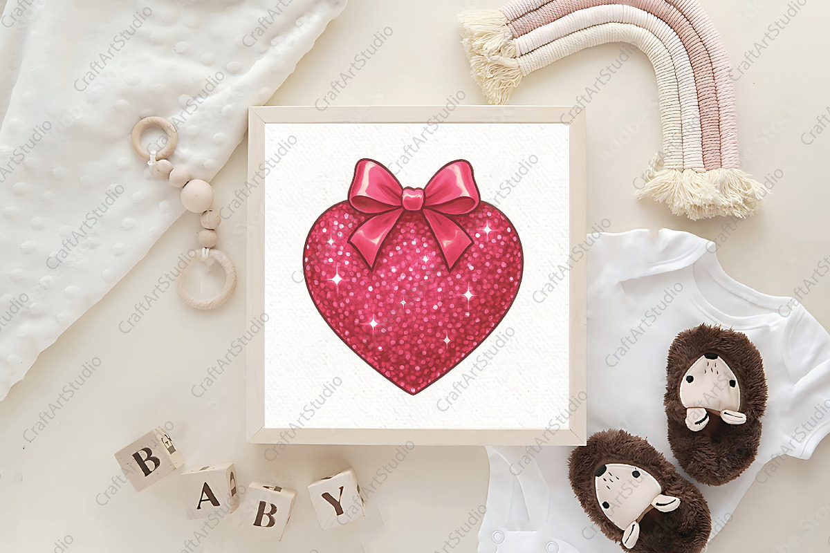 Personalized Valentine Glitter Heart, an Illustration by CraftArtStudio (Photo 4 of 4)