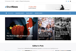 Short News WordPress Theme