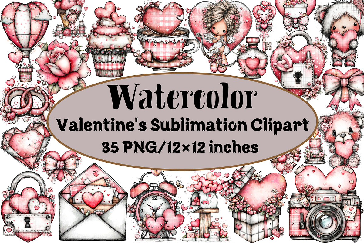 Valentine's Sublimation Clipart, an Illustration by Design Market (Photo 5 of 5)