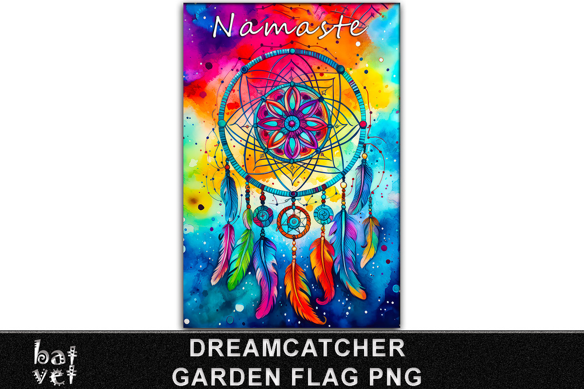 Dreamcatcher Garden Flag PNG Print, an Object Graphic by BatVetDesigns (Photo 2 of 3)