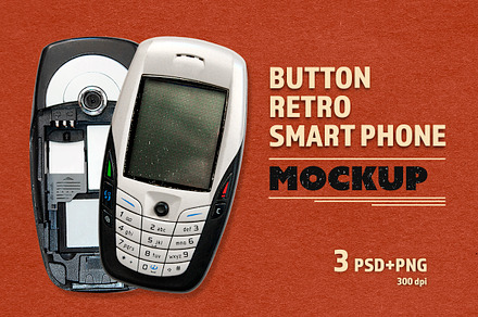 Button retro smart phone mockup, an Android Mockup by MixedArt