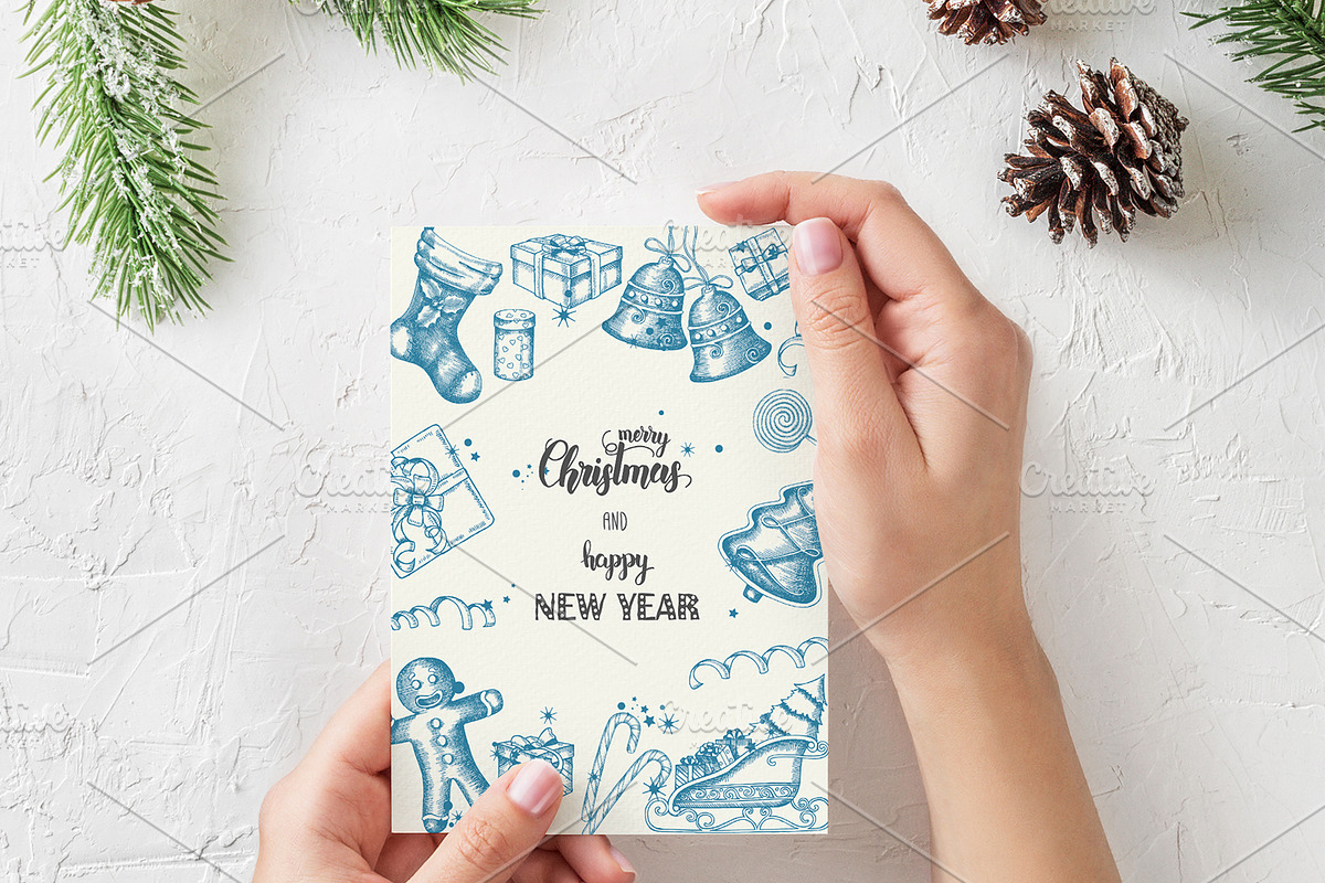 Christmas hand drawn Set, an Illustration by Tabiti (Photo 6 of 13)