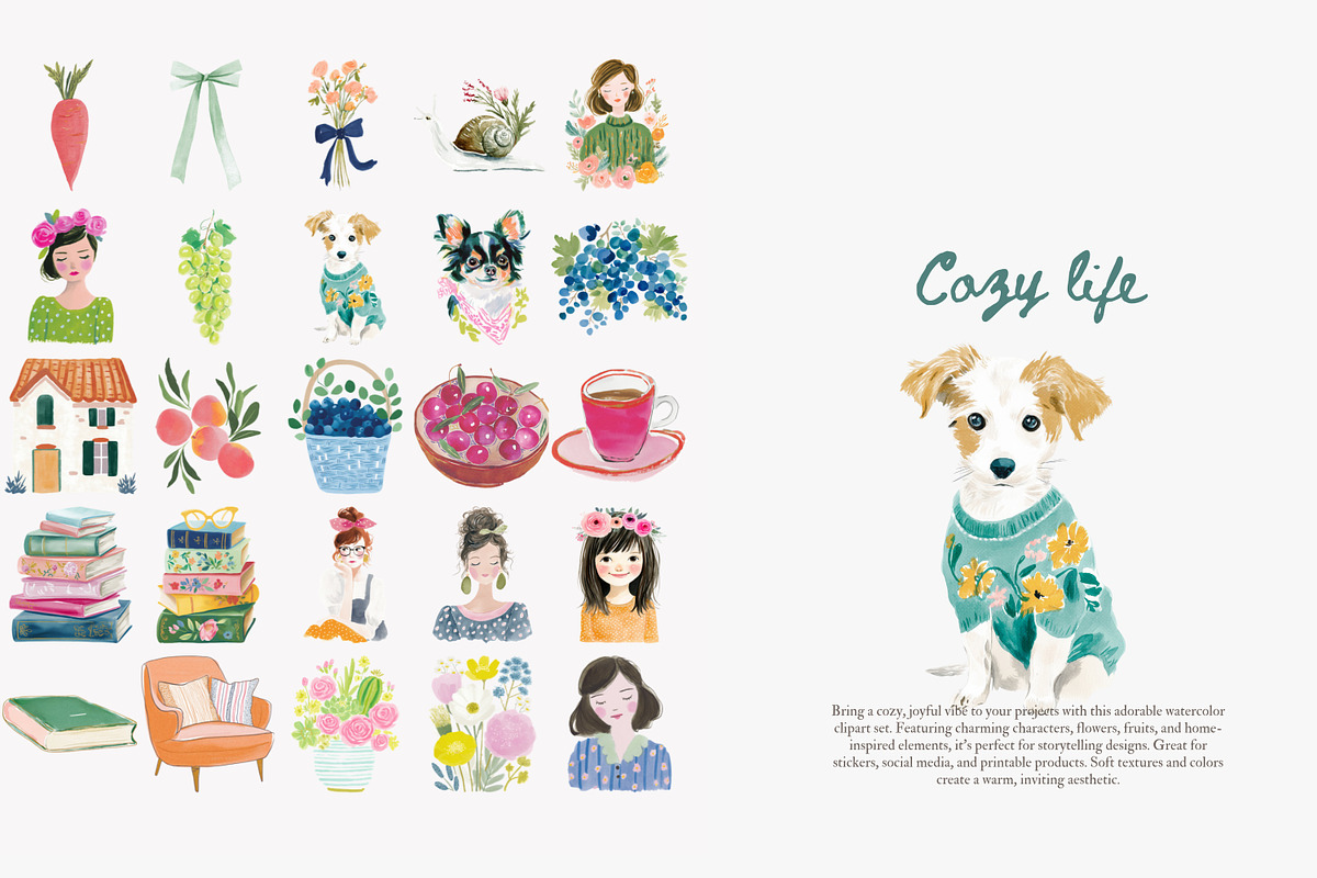 Cozy life clipart bundle, a Decorative Illustration by Patishop Art (Photo 8 of 10)