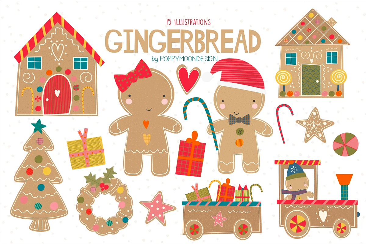 Bumper Christmas clipart set, an Animal Illustration by Poppymoondesign (Photo 2 of 12)
