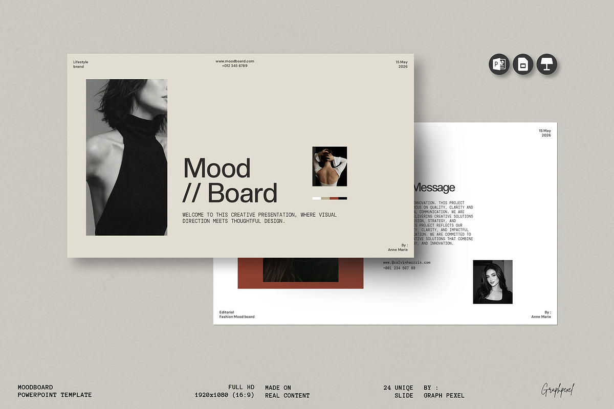 Mood Board Presentation Template, a Presentation Template by Graphpexel (Photo 1 of 7)