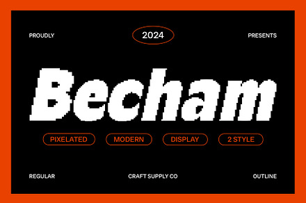 Becham Pixel, a Sans Serif Font by Craft Supply Co.
