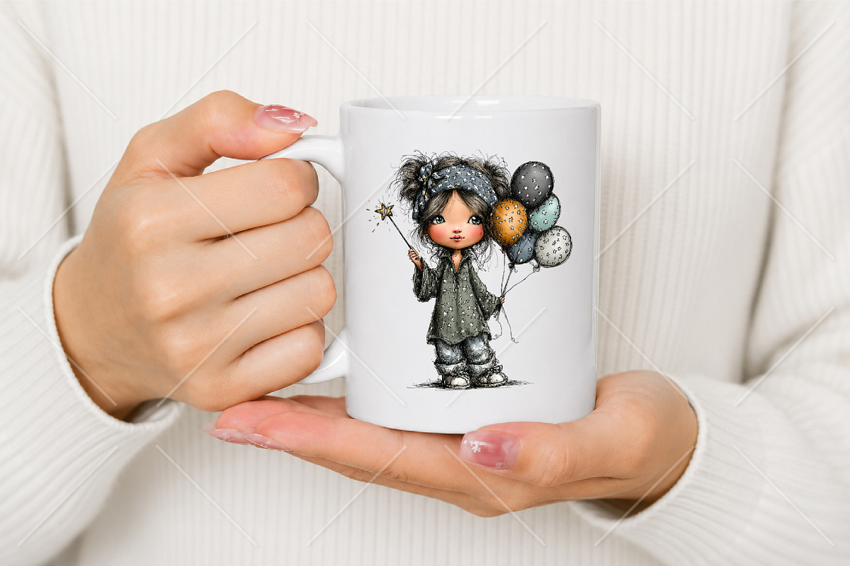 Whimsical 4th of July Girls Clipart, a Seasonal Illustration by Canvas Craft (Photo 9 of 10)
