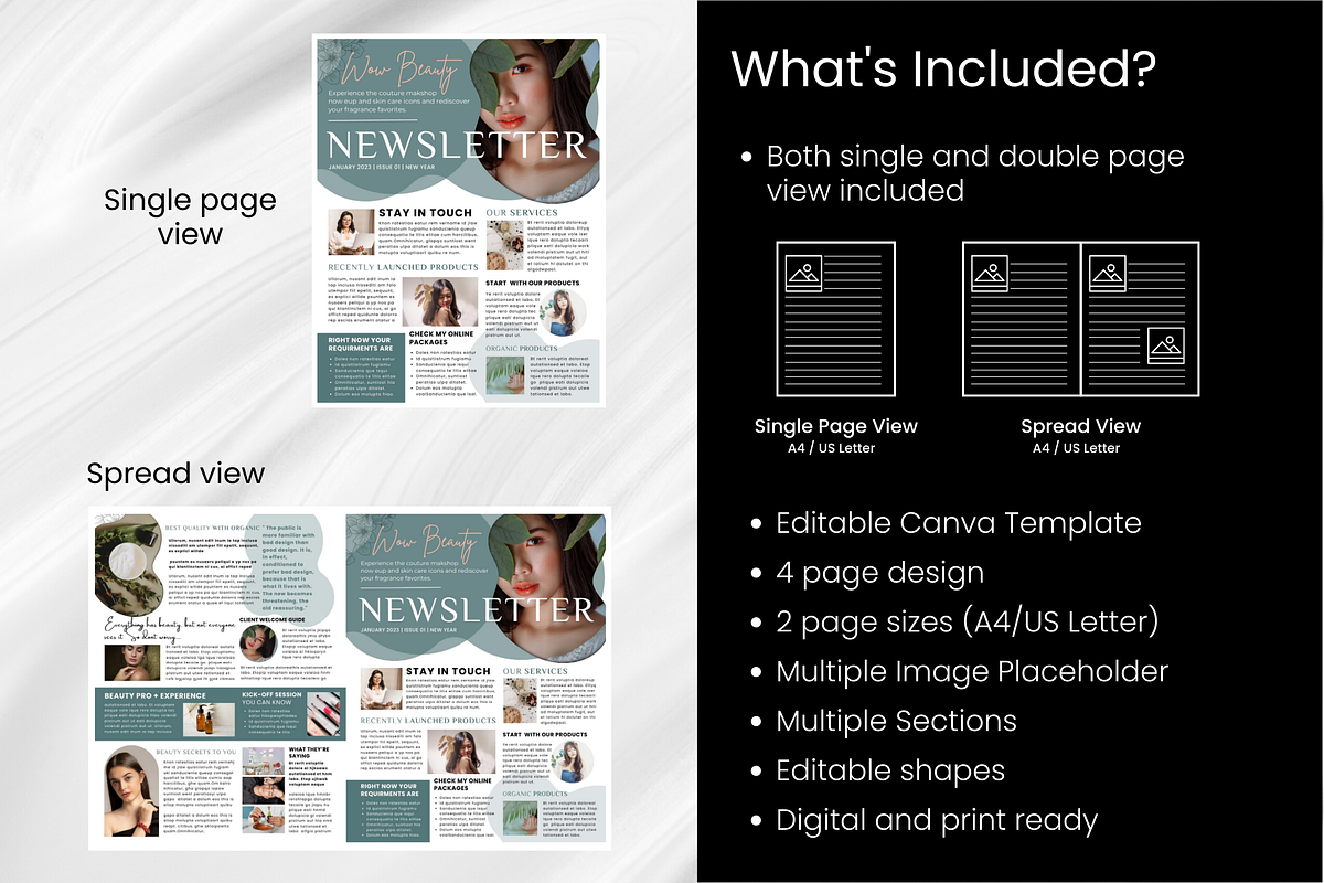 Skincare Canva Newsletter Template, an Email Template by PixelCraft (Photo 6 of 16)