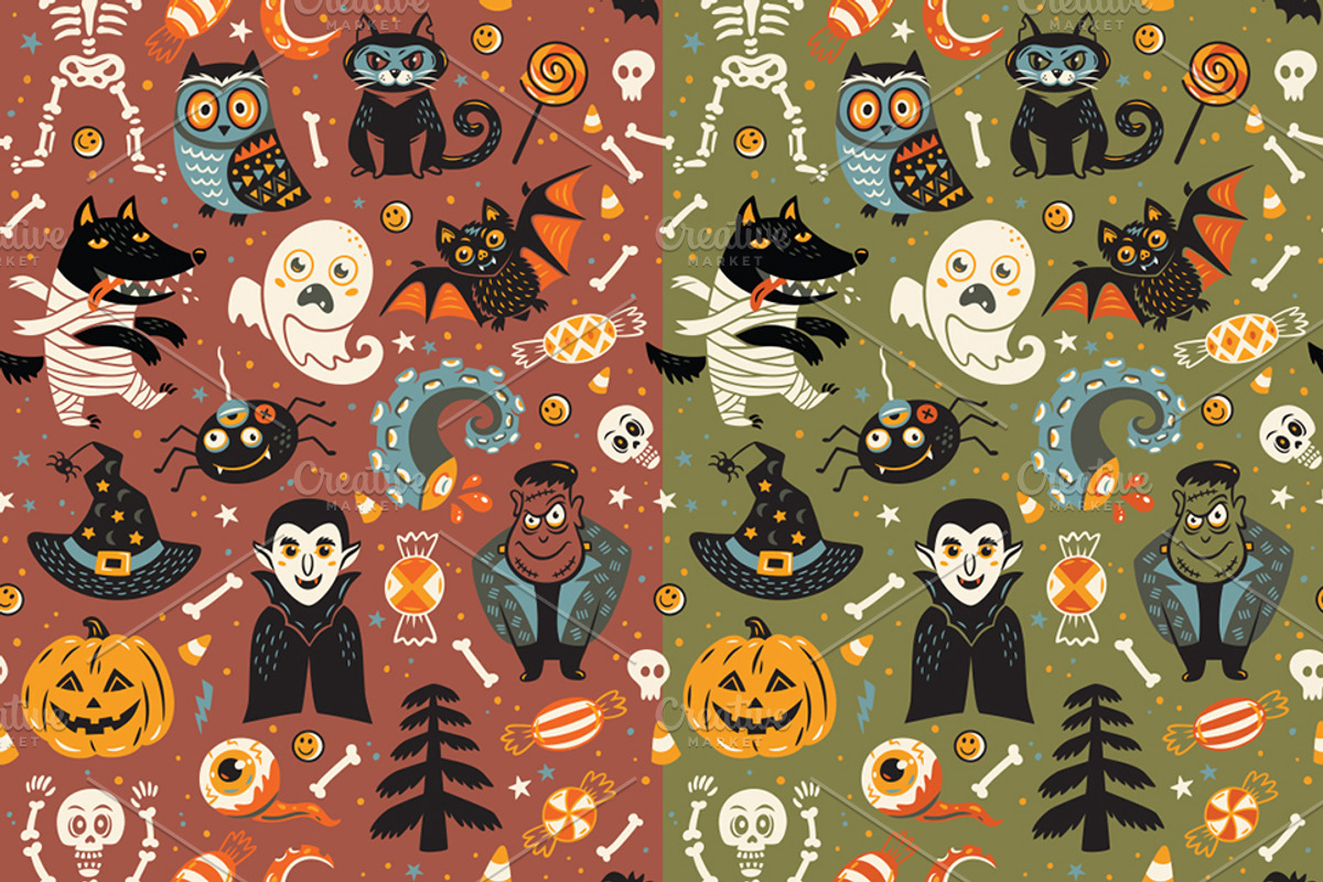 Happy Halloween, a Pattern Graphic by PenguinHouse (Photo 2 of 7)