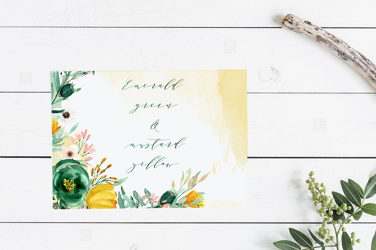 Emerald green & mustard yellow, an Illustration by LABFcreations (Photo 9 of 10)