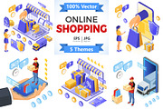 Online Internet Shopping Isometric, a Person Illustration by TAlex (Thumbnail 1 of 6)