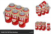 Soda Can Six Pack Mockup, a Packaging Mockup by Permadi Creative (Thumbnail 1 of 5)