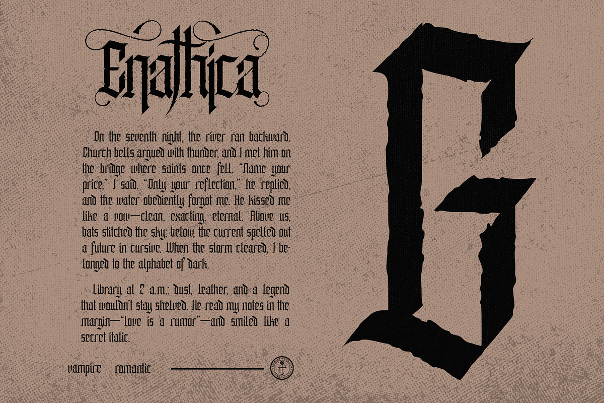 Enathica - Vampire Horror Font, a Blackletter Font by Inviline.co (Photo 5 of 15)