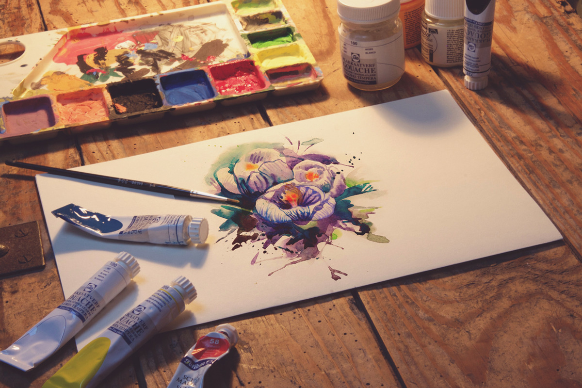 Spring flowers, watercolor painting, a Texture Illustration by Allween (Photo 7 of 7)