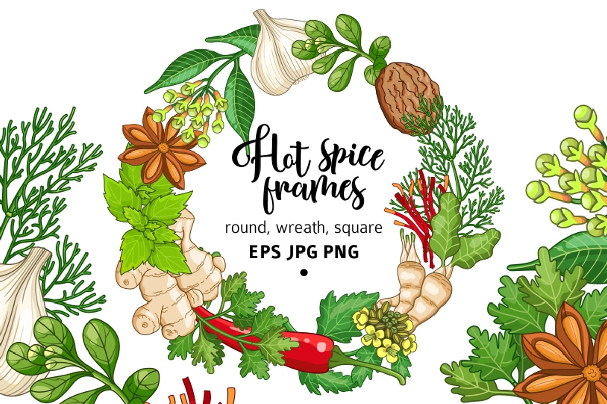 Hot spices and herbs templates, a Food Illustration by Primula`s shop (Photo 1 of 4)
