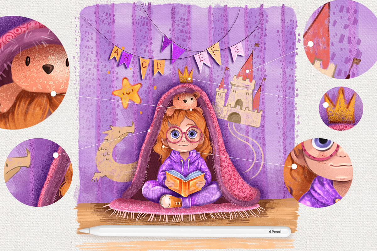 CUTE ILLUSTRATION PROCREATE BRUSHES, a Brush Add-On by AlexandraArt (Photo 8 of 12)