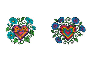 Colorful heart designs surrounded by, an Arts & Entertainment Photo by ZinetroN