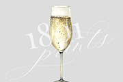 Champagne Watercolor Illustration, an Illustration by 1801Prints (Thumbnail 3 of 4)