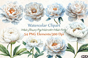 White Flowers Png Watercolor White P, an Illustration by DreamCafeArt (Thumbnail 1 of 7)