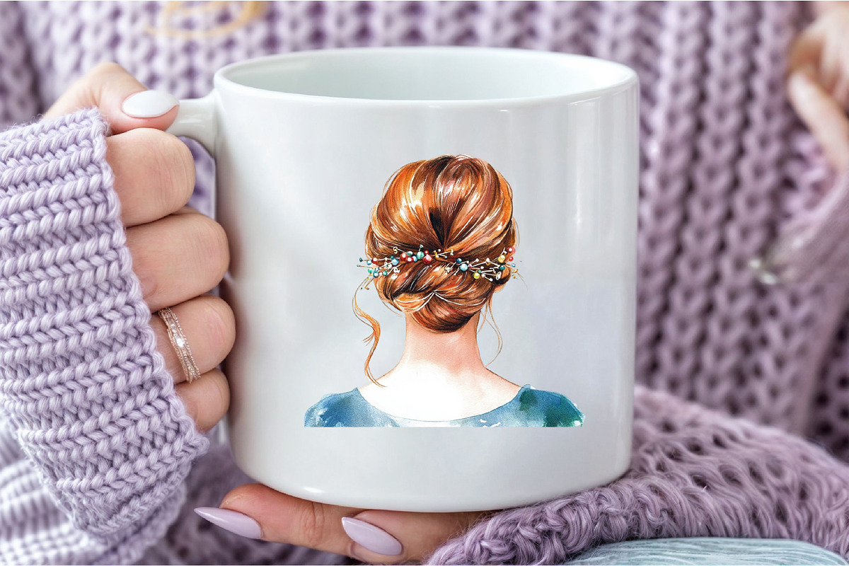 Beautiful Bridal Hairstyle Clipart, an Illustration by DreamCafeArt (Photo 5 of 6)