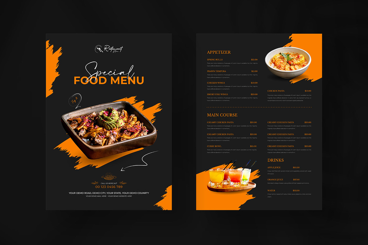 Restaurant food menu template, a Flyer Template by Tanmoy Topu (Photo 2 of 2)