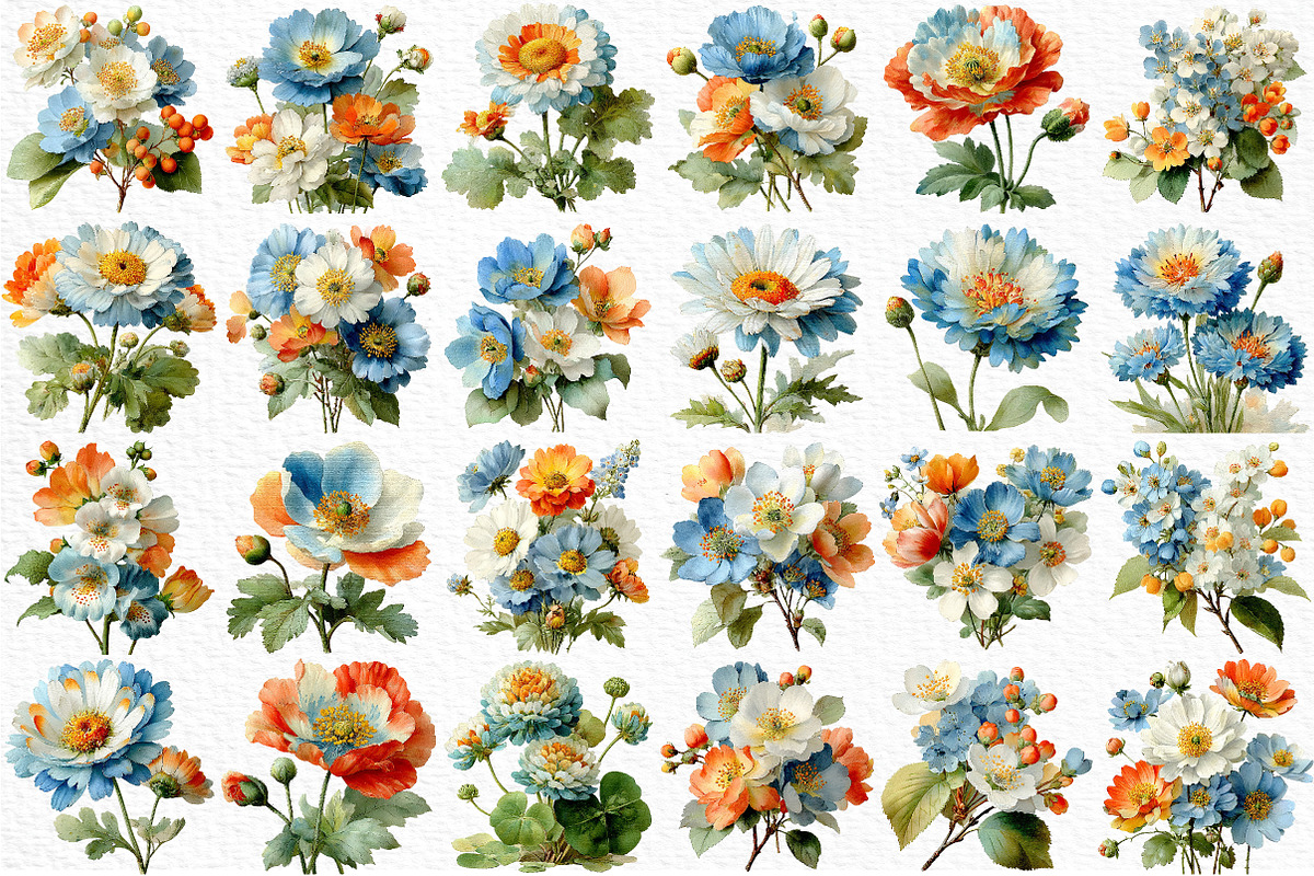 Watercolor Spring Wildflowers Png, an Illustration by Craft Nest (Photo 6 of 11)