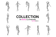 Abstract vector woman silhouettes, a Technology Illustration by Julvil (Thumbnail 4 of 4)