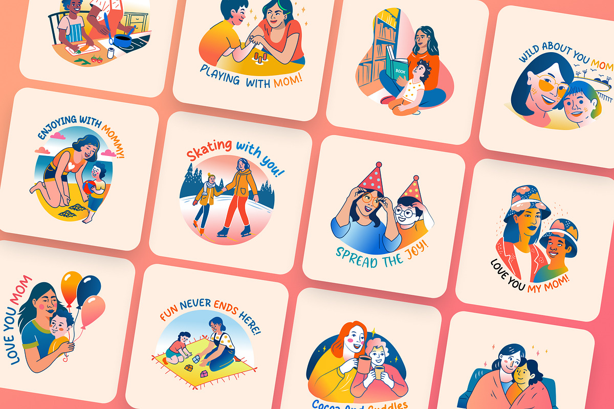 Mothers Day Stickers, an Emoji Icon by Vectors Market (Photo 5 of 9)