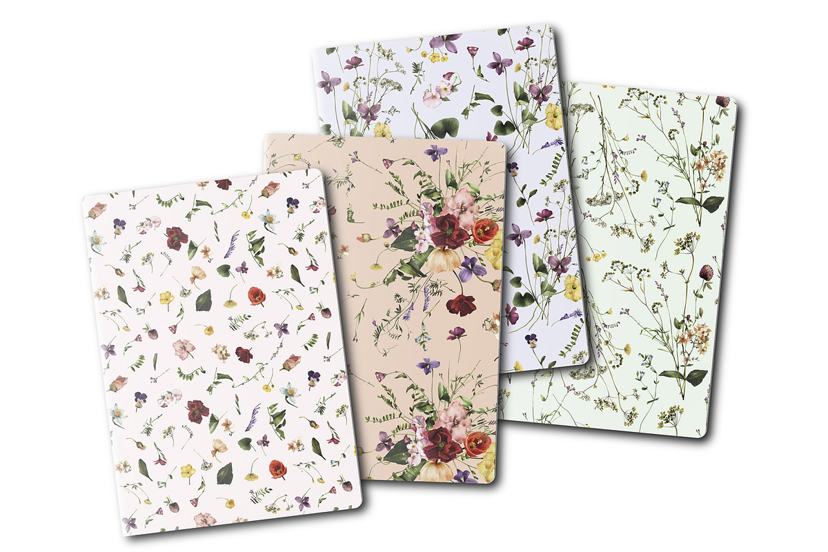 Field Flowers Watercolour Clipart, a Decorative Illustration by whiteheartdesign (Photo 10 of 20)