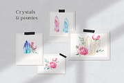 Watercolor Crystals and Peonies Set, an Illustration by SOVA (Thumbnail 9 of 9)