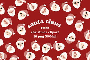 Santa Claus Retro Christmas Clip Art