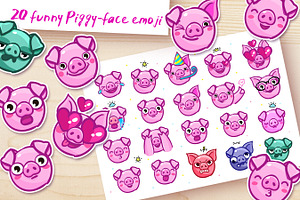 20 funny Piggy-face emoji