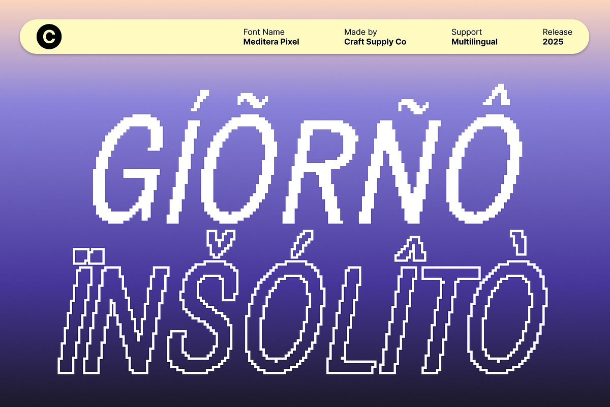 Meditera Pixel, a Sans Serif Font by Craft Supply Co. (Photo 6 of 8)
