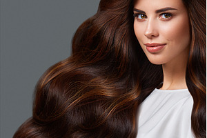 Beautiful brown-haired girl with a