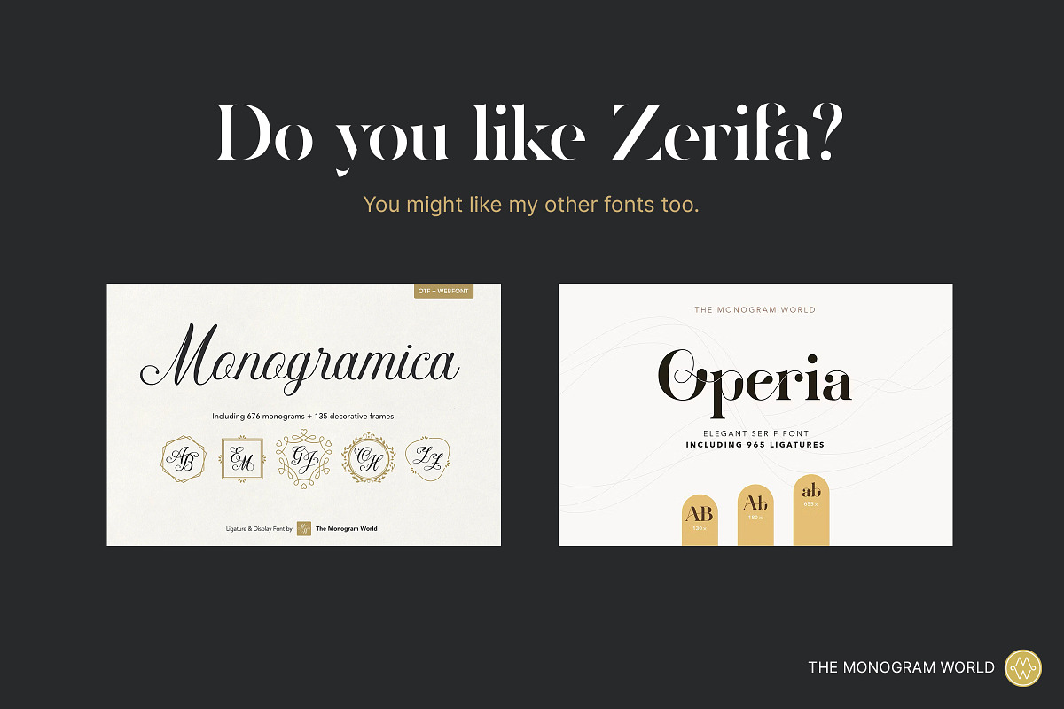 Zerifa – Serif Monogram Font, a Serif Font by Monogram World (Photo 23 of 23)