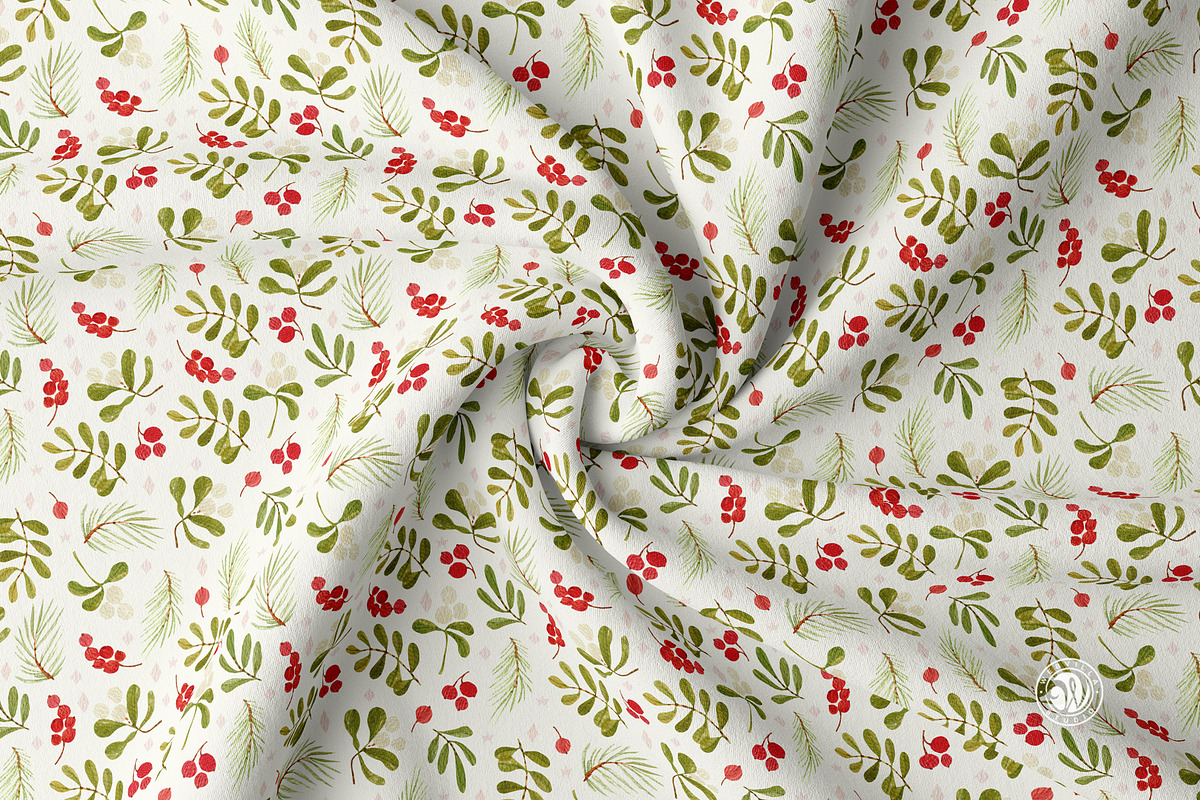 Christmas Watercolor Pattern, a Pattern Graphic by Webvilla Studio (Photo 3 of 5)