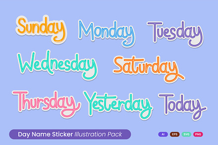 Day Name Sticker Pack