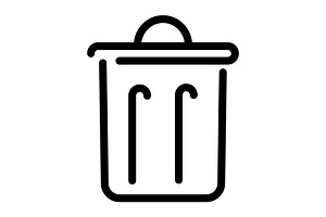Trashcan icon, an Outline Icon by Sumberpangan