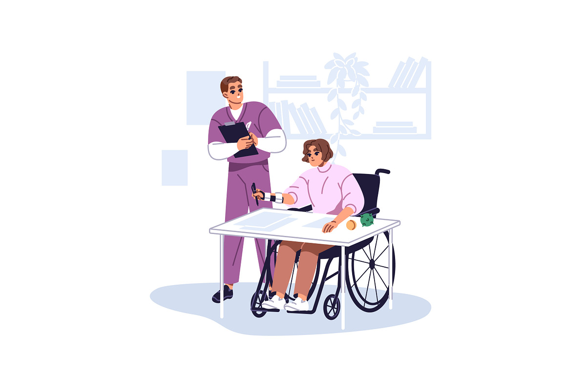 Rehabilitation, physiotherapy set, a Healthcare Illustration by PaperTrident (Photo 8 of 11)