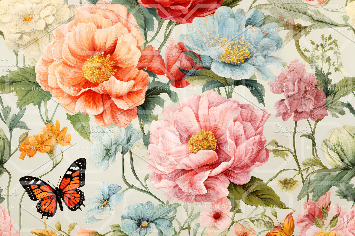FLORAL FLUTTER. Seamless Pack, a Texture Illustration by RefinedFantasyStudio (Photo 9 of 9)