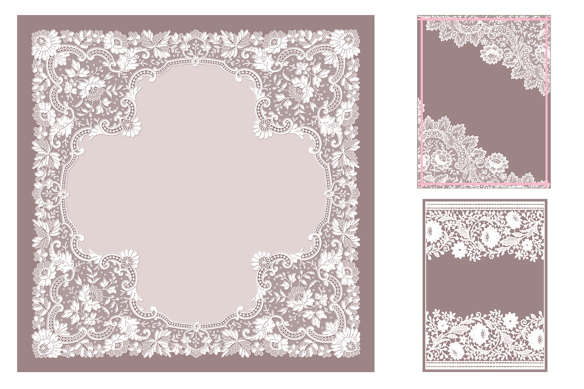 Wide lace ribbons and frames., a Pattern Graphic by Ajuga (Photo 2 of 5)