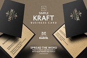 Simple Kraft Business Card, a Business Card Template by Marvel (Thumbnail 1 of 5)