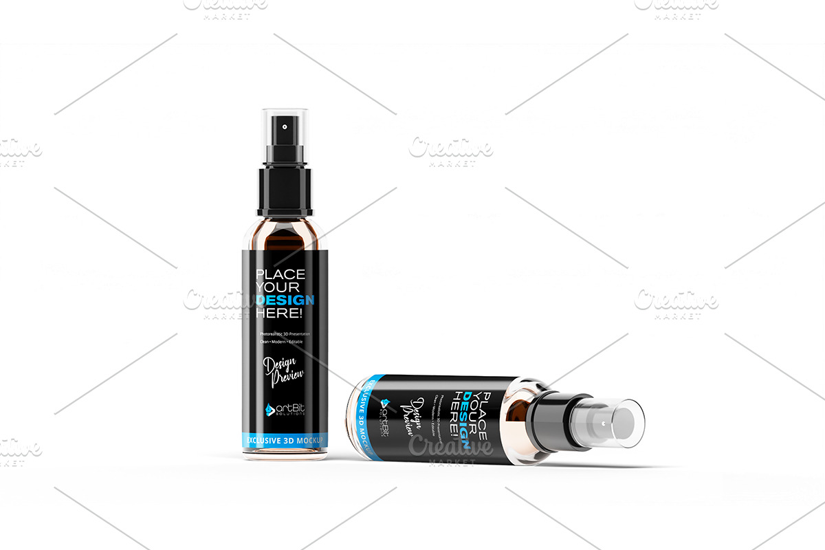 Cosmetic Spray Bottle Mockup Set, a Packaging Mockup by artBit Design Studio (Photo 3 of 6)