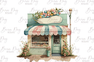 Watercolor Candy Storefronts Clipart