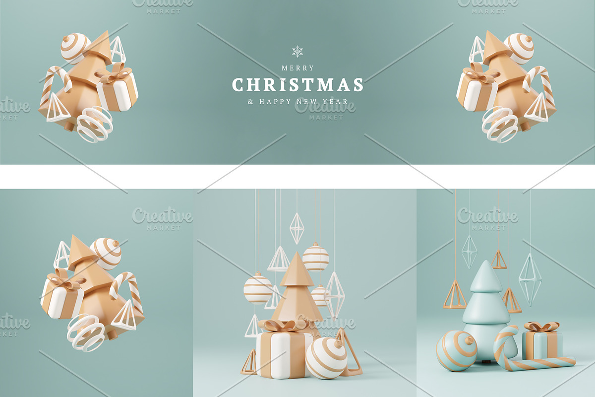 Christmas 3d rendering set, a Holiday Photo by Lunarts Studio (Photo 4 of 9)