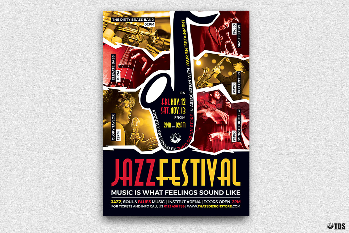 Jazz Festival Flyer Template V8, a Flyer Template by ThatsDesignArt (Photo 1 of 7)