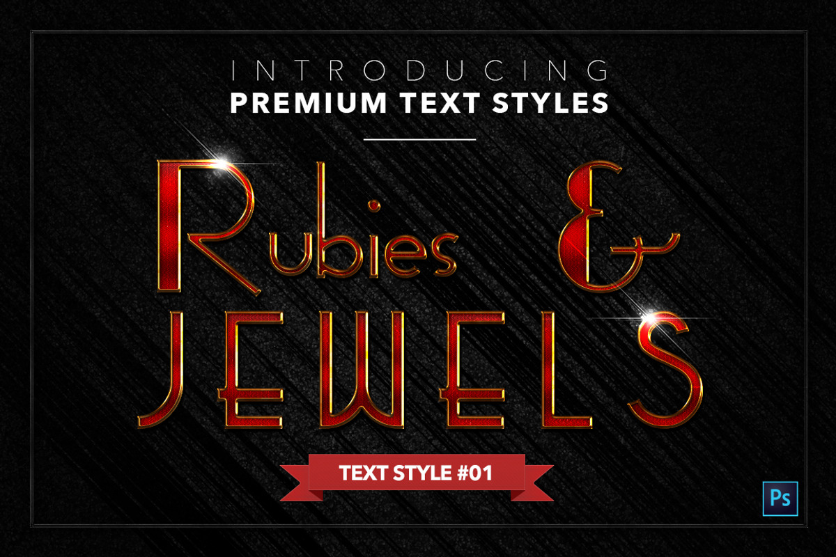 Rubies & Jewels #1 - 20 Text Styles, a Layer Style Add-On by Jonas Stensgaard (Photo 2 of 23)