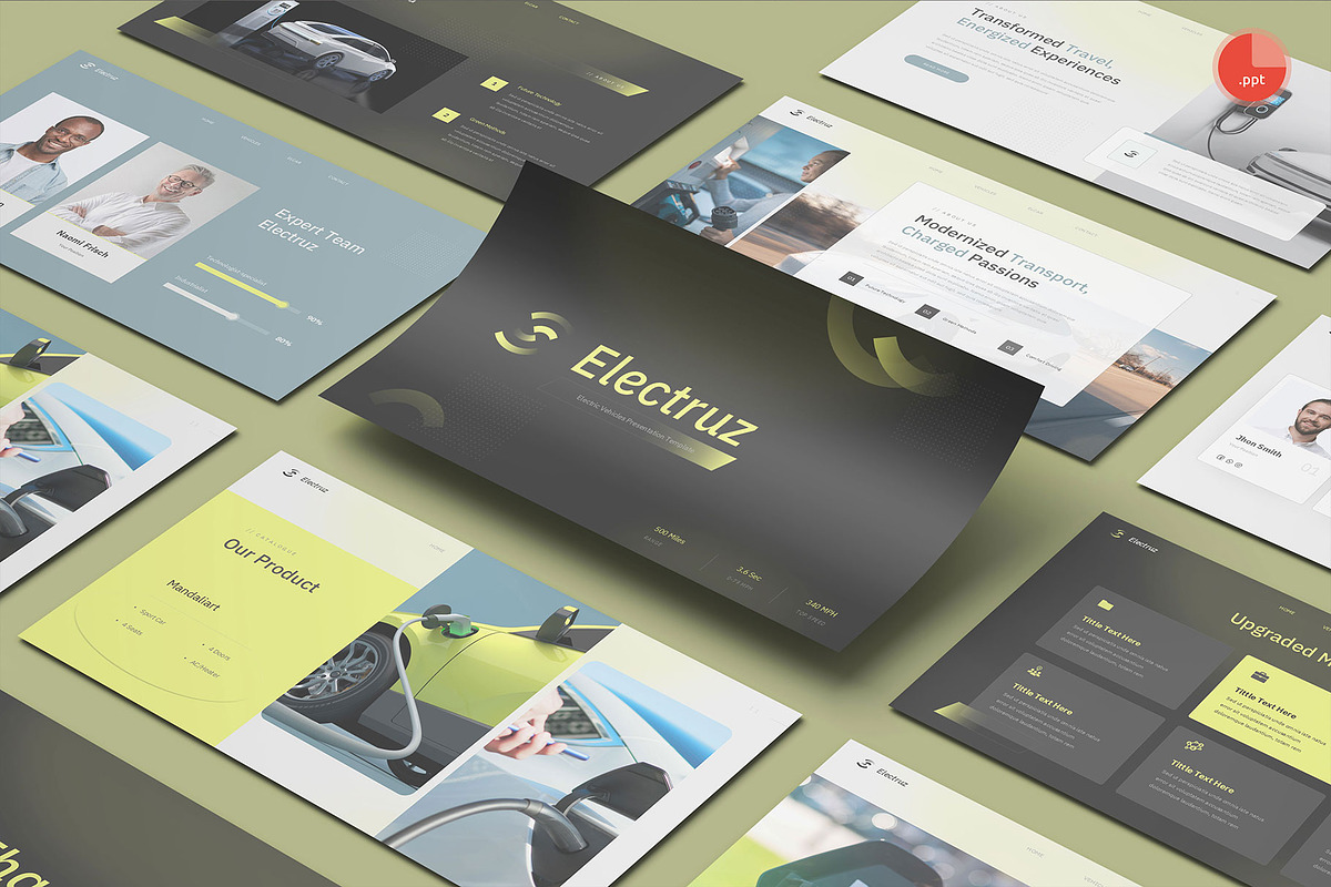 Electric Vehicles PowerPoint, a Presentation Template by Pixslides (Photo 1 of 7)